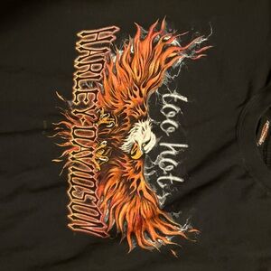 Harley-Davidson Black Tee with Fiery Design 0138‎